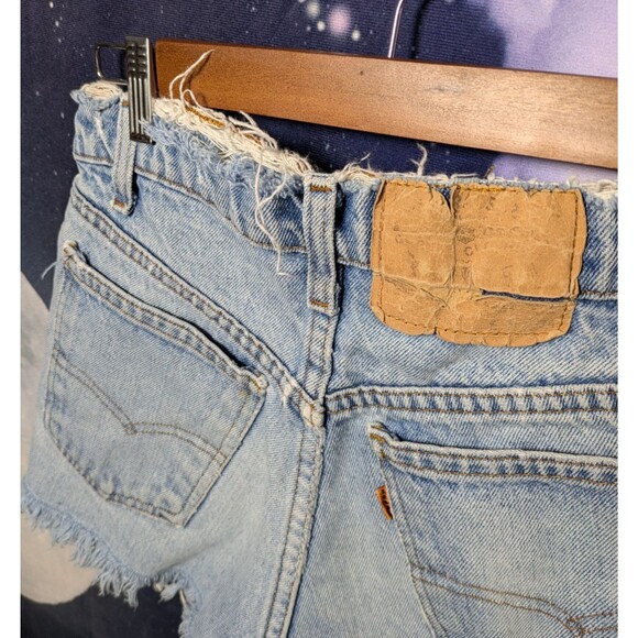 Vintage 70s Levi’s Orange Tab High Rise Cutoff Shorts Distressed Denim Size 28 - Picture 3 of 6